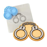 Handcuffs 2 Cookie Cutter | Stamp | Stencil - SHARP EDGES - FAST Shipping - Choose Your Own Size! #1 Cookie Cutter Lady LITTLE - 3 Inches (7.62cm) **BUNDLE** Cutter + Stamp + Stencil 