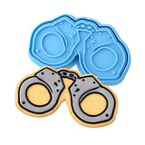 Handcuffs Cookie Cutter | Stamp | Stencil #1 Boys/ Army / Outdoorsman Cookie Cutter Lady MINI - 2 Inches (5cm) **BUNDLE** Cutter + Stamp 