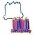 Happy Birthday Candles Cookie Cutter | Stamp | Stencil #1 Mom / Dad / Bday / Party Cookie Cutter Lady MINI - 2 Inches (5cm) Cookie Cutter ONLY (Outline) 