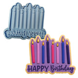 Happy Birthday Candles Cookie Cutter | Stamp | Stencil #1 Mom / Dad / Bday / Party Cookie Cutter Lady MINI - 2 Inches (5cm) **BUNDLE** Cutter + Stamp 