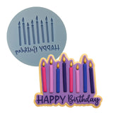 Happy Birthday Candles Cookie Cutter | Stamp | Stencil #1 Mom / Dad / Bday / Party Cookie Cutter Lady MINI - 2 Inches (5cm) Debosser ONLY 