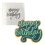 Happy Birthday Cookie Cutter | Stamp | Stencil #1 Mom / Dad / Bday / Party Cookie Cutter Lady MINI - 2 Inches (5cm) Stencil ONLY 
