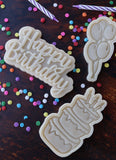 Happy Birthday Cookie Cutter | Stamp | Stencil #6 Mom / Dad / Bday / Party Cookie Cutter Lady 