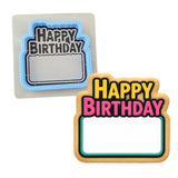 Happy Birthday Plaque 1 Cookie Cutter | Stamp | Stencil - SHARP EDGES - FAST Shipping - Choose Your Own Size! #1 Cookie Cutter Lady LITTLE - 3 Inches (7.62cm) **BUNDLE** Cutter + Stencil 