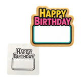 Happy Birthday Plaque 1 Cookie Cutter | Stamp | Stencil - SHARP EDGES - FAST Shipping - Choose Your Own Size! #1 Cookie Cutter Lady LITTLE - 3 Inches (7.62cm) Stencil ONLY 