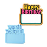 Happy Birthday Plaque 1 Cookie Cutter | Stamp | Stencil - SHARP EDGES - FAST Shipping - Choose Your Own Size! #1 Cookie Cutter Lady LITTLE - 3 Inches (7.62cm) Stamp ONLY 