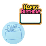 Happy Birthday Plaque 1 Cookie Cutter | Stamp | Stencil - SHARP EDGES - FAST Shipping - Choose Your Own Size! #1 Cookie Cutter Lady LITTLE - 3 Inches (7.62cm) Debosser ONLY 