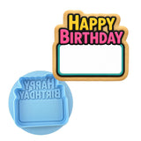 Happy Birthday Plaque 1 Cookie Cutter | Stamp | Stencil - SHARP EDGES - FAST Shipping - Choose Your Own Size! #1 Cookie Cutter Lady LITTLE - 3 Inches (7.62cm) **BUNDLE** Cutter + Debosser 