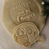 Happy Camper Cookie Cutter | Stamp | Stencil #2 Boys/ Army / Outdoorsman Cookie Cutter Lady 