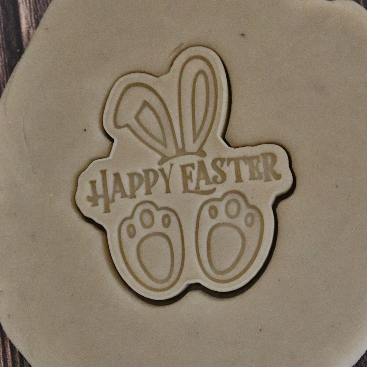 Happy Easter Bunny Cookie Cutter | Stamp | Stencil #1 Easter / Spring / Flower Cookie Cutter Lady 