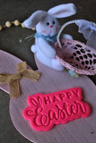 Happy Easter Bunny Ears Cookie Cutter | Stamp | Stencil #1 Easter / Spring / Flower Cookie Cutter Lady 