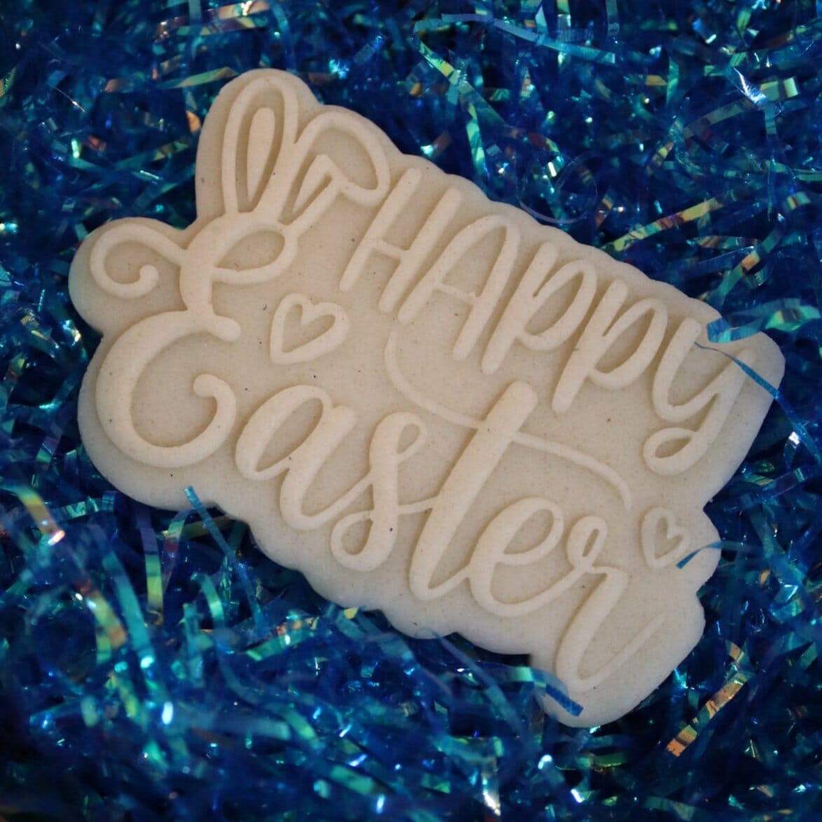Happy Easter Bunny Ears Cookie Cutter | Stamp | Stencil #1 Easter / Spring / Flower Cookie Cutter Lady 