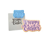 Happy Easter Bunny Ears Hearts Cookie Cutter | Stamp | Stencil Animals & Dinosaurs Cookie Cutter Lady 