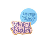 Happy Easter Bunny Ears Hearts Cookie Cutter | Stamp | Stencil Animals & Dinosaurs Cookie Cutter Lady MINI - 2 Inches (5cm) Debosser ONLY 