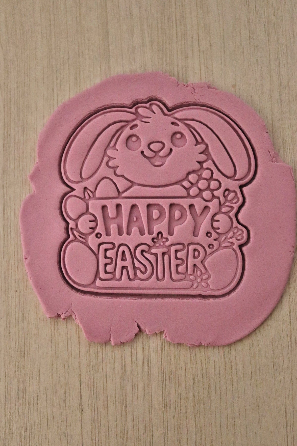 Happy Easter Bunny Sign Cookie Cutter | Stamp | Stencil - SHARP EDGES - FAST Shipping - Choose Your Own Size! #1 Cookie Cutter Lady 