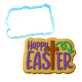 a cookie with the words happy easter on it