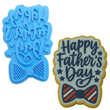 a cookie that says happy father&#39;s day and a cookie that says happy father