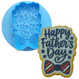 a cookie that says happy father&#39;s day and a cookie that says happy father