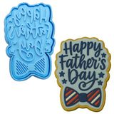 a cookie that says happy father&#39;s day and a cookie that says happy father