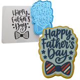 a cookie with a happy father&#39;s day message and a happy father&#39;s