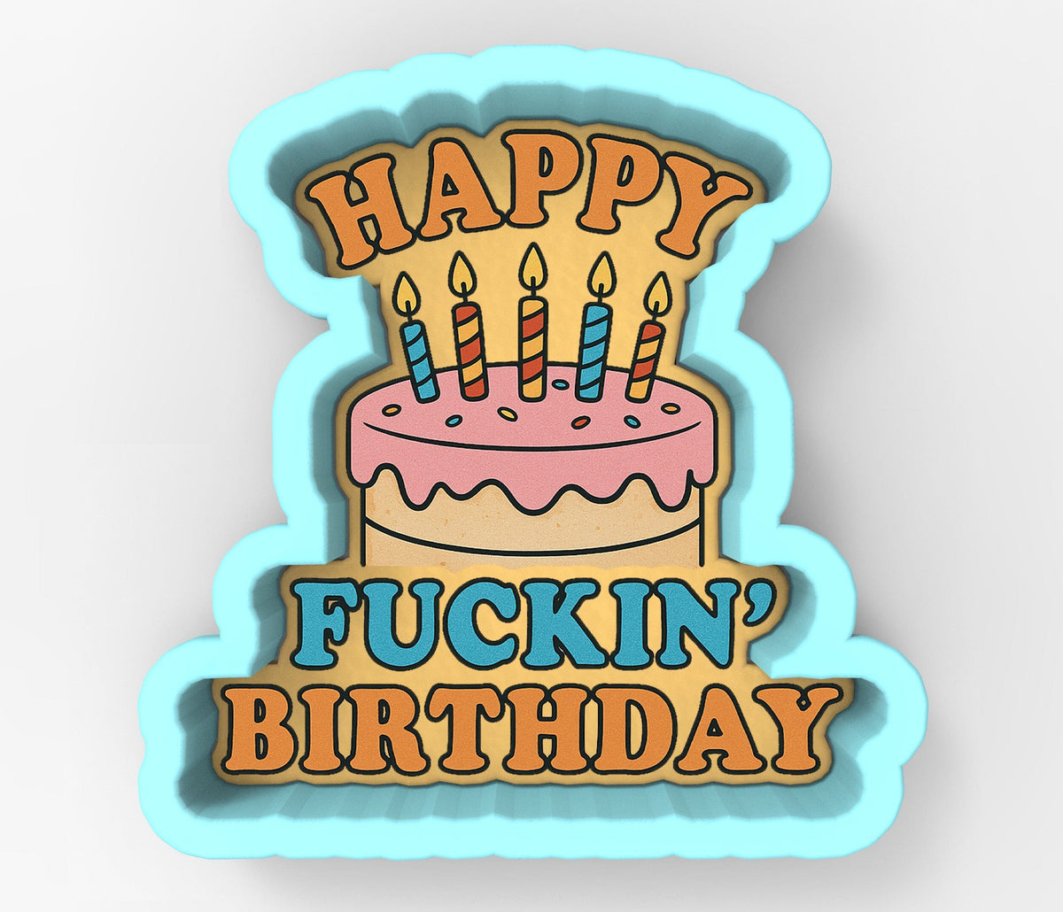 a birthday cake with candles that says, happy fucking'n'birthday