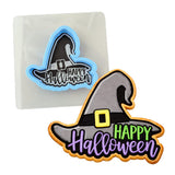 Happy Halloween Witch Cookie Cutter | Stamp | Stencil #1 Halloween / Fall Cookie Cutter Lady MINI - 2 Inches (5cm) **BUNDLE** Cutter + Stencil 