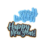 Happy New Year Cookie Cutter | Stamp | Stencil #1 Xmas / Winter / NYE Cookie Cutter Lady MINI - 2 Inches (5cm) Stamp ONLY 