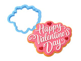 Happy Valentine's Day Heart Cookie Cutter | Stamp | Stencil #1 Wedding / Baby / V Day Cookie Cutter Lady MINI - 2 Inches (5cm) Cookie Cutter ONLY (Outline) 