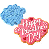 Happy Valentine's Day Heart Cookie Cutter | Stamp | Stencil #1 Wedding / Baby / V Day Cookie Cutter Lady MINI - 2 Inches (5cm) **BUNDLE** Cutter + Stamp 