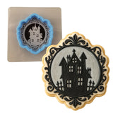 Haunted House Frame Cookie Cutter | Stamp | Stencil #1 Halloween / Fall Cookie Cutter Lady MINI - 2 Inches (5cm) **BUNDLE** Cutter + Stencil 