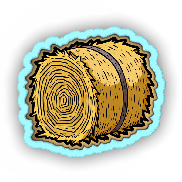 a sticker of a hay bale