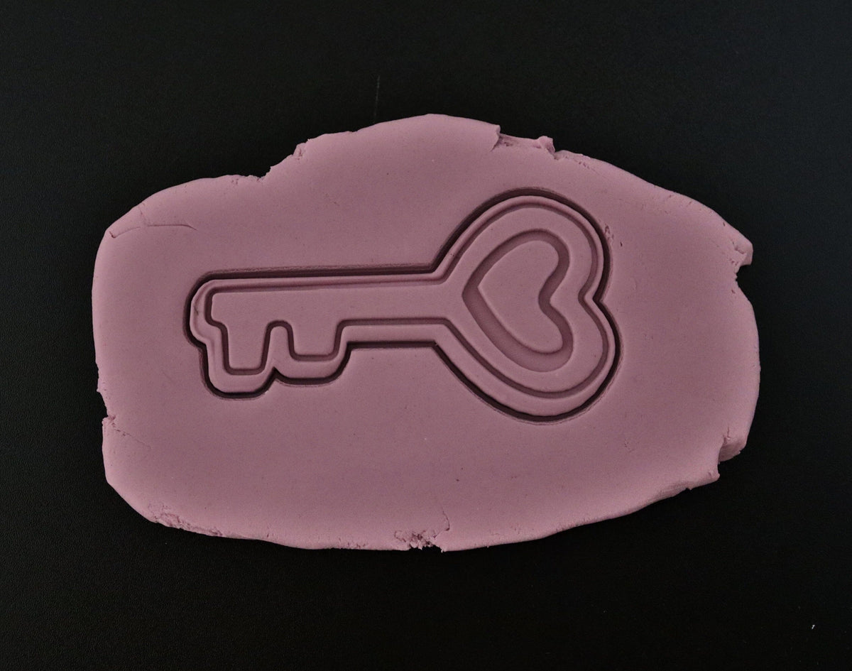 Heart Key Cookie Cutter | Stamp | Stencil Wedding / Baby / V Day Cookie Cutter Lady 