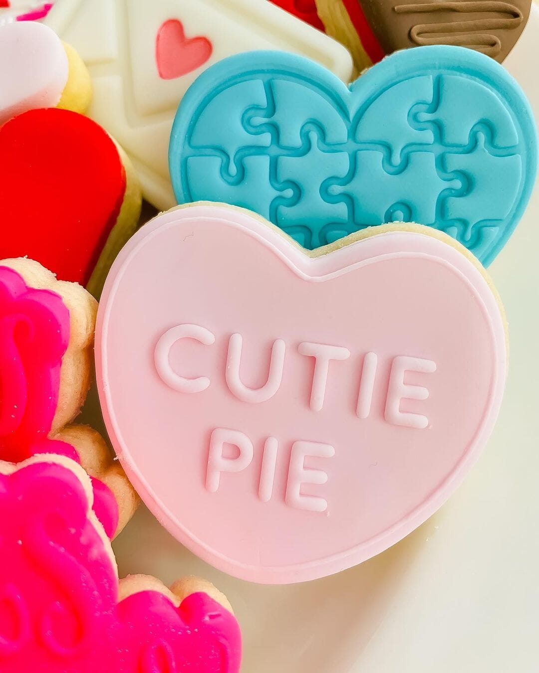 Heart Puzzle Cookie Cutter | Stamp | Stencil #1 Wedding / Baby / V Day Cookie Cutter Lady 