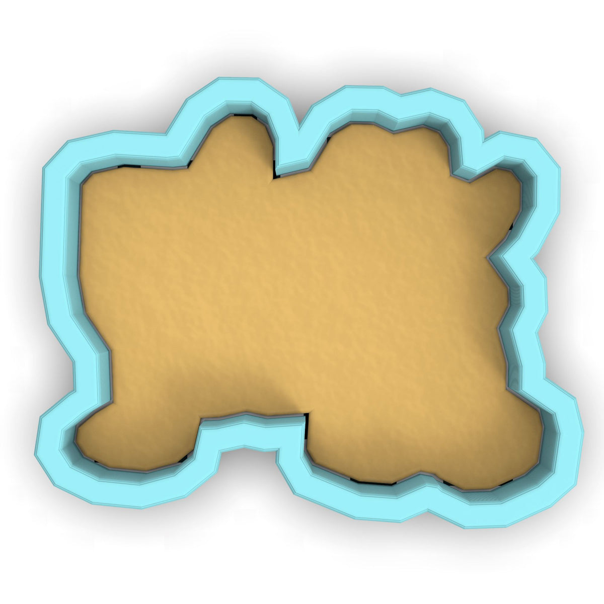 a cookie cutter shaped like a dog on a white background