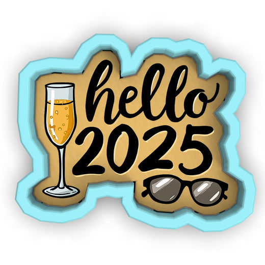 a sticker with a glass of wine and sunglasses