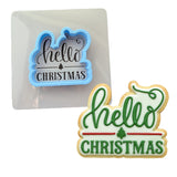 Hello Christmas Cookie Cutter | Stamp | Stencil #1 Xmas / Winter / NYE Cookie Cutter Lady MINI - 2 Inches (5cm) **BUNDLE** Cutter + Stencil 
