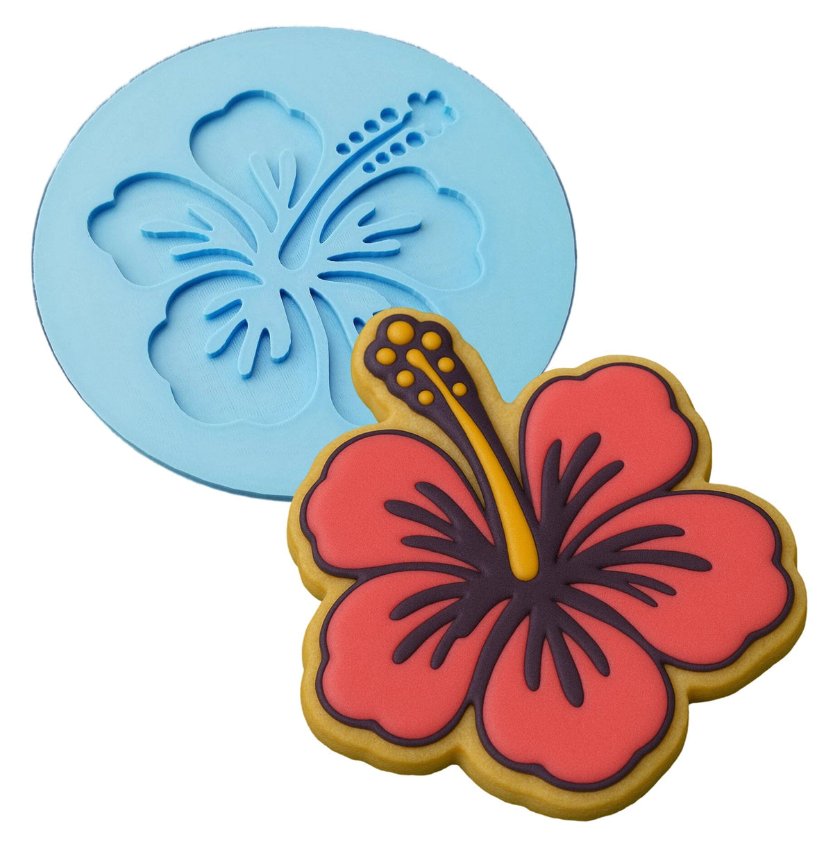 Hibiscus Cookie Cutter Outline & Stamp #2 Easter / Spring / Flower Cookie Cutter Lady 