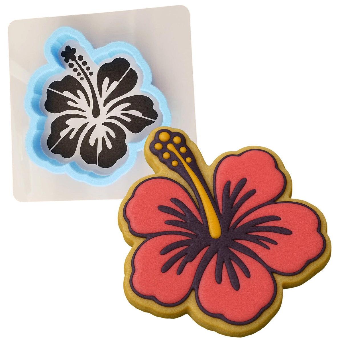 Hibiscus Cookie Cutter Outline & Stamp #2 Easter / Spring / Flower Cookie Cutter Lady 