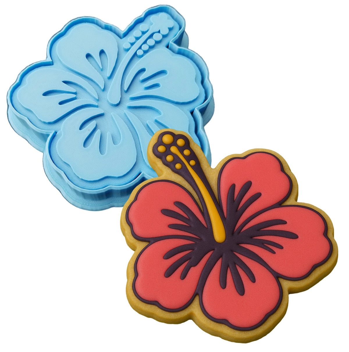 Hibiscus Cookie Cutter Outline & Stamp #2 Easter / Spring / Flower Cookie Cutter Lady 