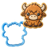 Highland Cow Cute Cookie Cutter | Stamp | Stencil #1 Easter / Spring / Flower Cookie Cutter Lady MINI - 2 Inches (5cm) Cookie Cutter ONLY (Outline) 