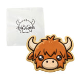 Highland Cow Face Cute Cookie Cutter | Stamp | Stencil #2 Easter / Spring / Flower Cookie Cutter Lady MINI - 2 Inches (5cm) Stencil ONLY 