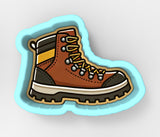 a sticker of a pair of brown boots