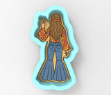 a picture of a woman wearing a hat and a dress