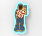 a picture of a person in a striped shirt