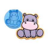 Hippo Body Cookie Cutter Stamp & Outline #1 Animals & Dinosaurs Cookie Cutter Lady MINI - 2 Inches (5cm) **BUNDLE** Cutter + Debosser 