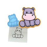 Hippo Body Cookie Cutter Stamp & Outline #1 Animals & Dinosaurs Cookie Cutter Lady 