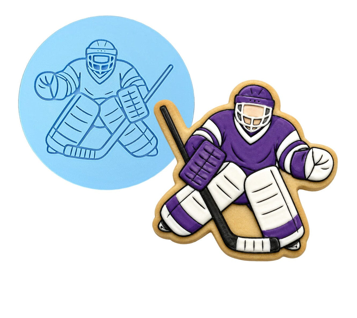 Hockey Goalie 1 Cookie Cutter | Stamp | Stencil - SHARP EDGES - FAST Shipping - Choose Your Own Size! #1 Cookie Cutter Lady LITTLE - 3 Inches (7.62cm) Debosser ONLY 