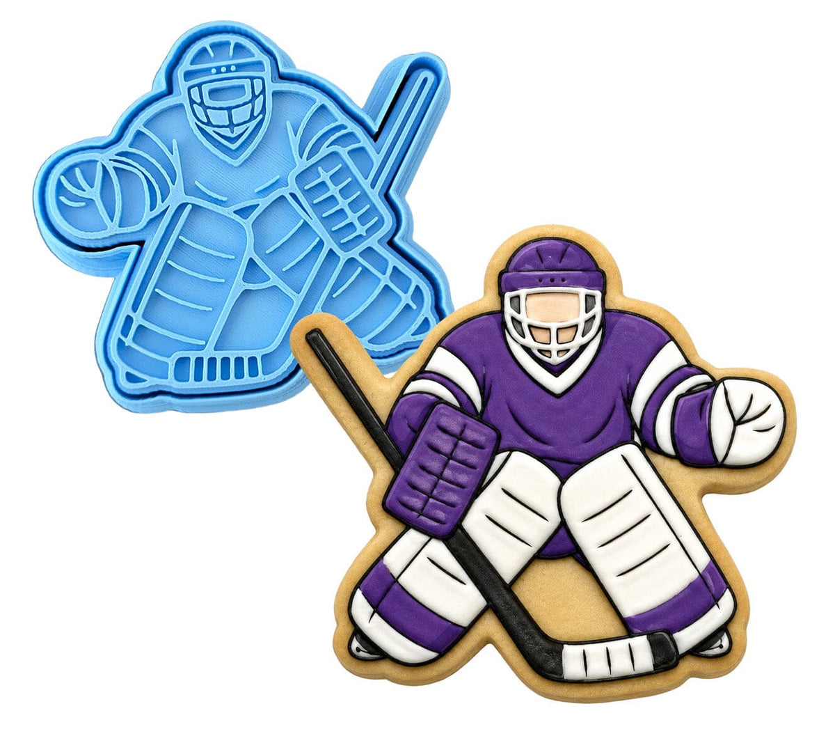 Hockey Goalie 1 Cookie Cutter | Stamp | Stencil - SHARP EDGES - FAST Shipping - Choose Your Own Size! #1 Cookie Cutter Lady LITTLE - 3 Inches (7.62cm) **BUNDLE** Cutter + Stamp 