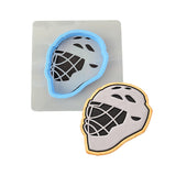 Hockey Lacrosse Helmet Cookie Cutter | Stamp | Stencil #1 sports Cookie Cutter Lady MINI - 2 Inches (5cm) **BUNDLE** Cutter + Stencil 