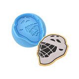 Hockey Lacrosse Helmet Cookie Cutter | Stamp | Stencil #1 sports Cookie Cutter Lady MINI - 2 Inches (5cm) **BUNDLE** Cutter + Debosser 